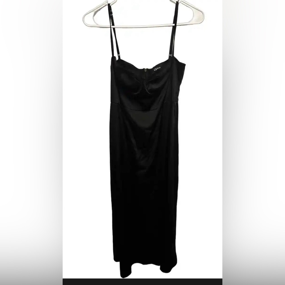Cider black corset tank midi dress size small